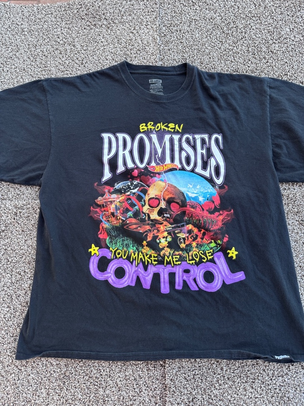 Hot wheels Broken Promises "you make me lose control " Graphic Tee - Black size